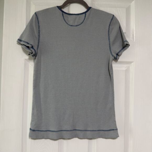 LRL Lauren Jeans Co. Women's Blue Cotton Striped 1/4 Zip Top Size Large - Picture 10 of 10